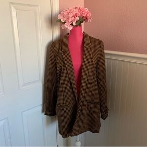 Old Navy XL Mustard and Black Houndstooth Blazer/Cardigan